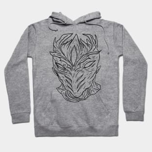 Tree Monster Horror Black Lineart Hoodie